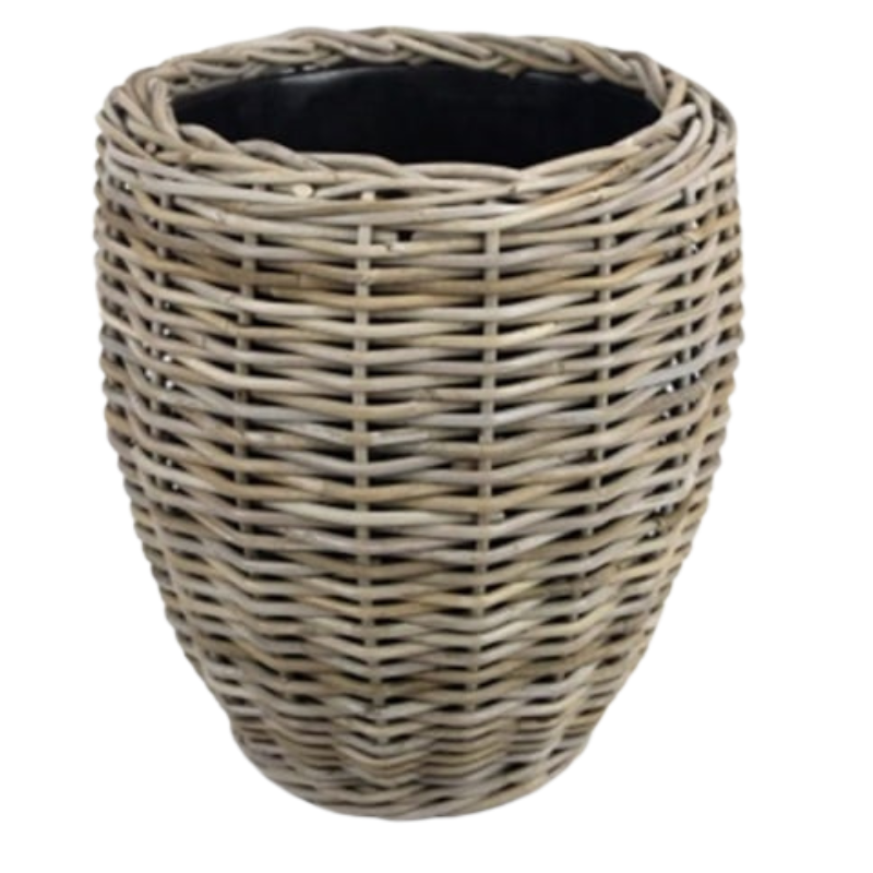 Drypot Rattan Vase Grey