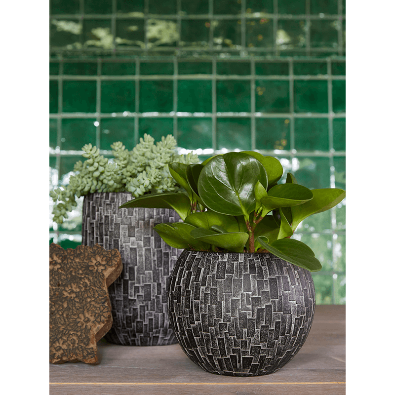 Capi Nature Stone Round Planter zwart