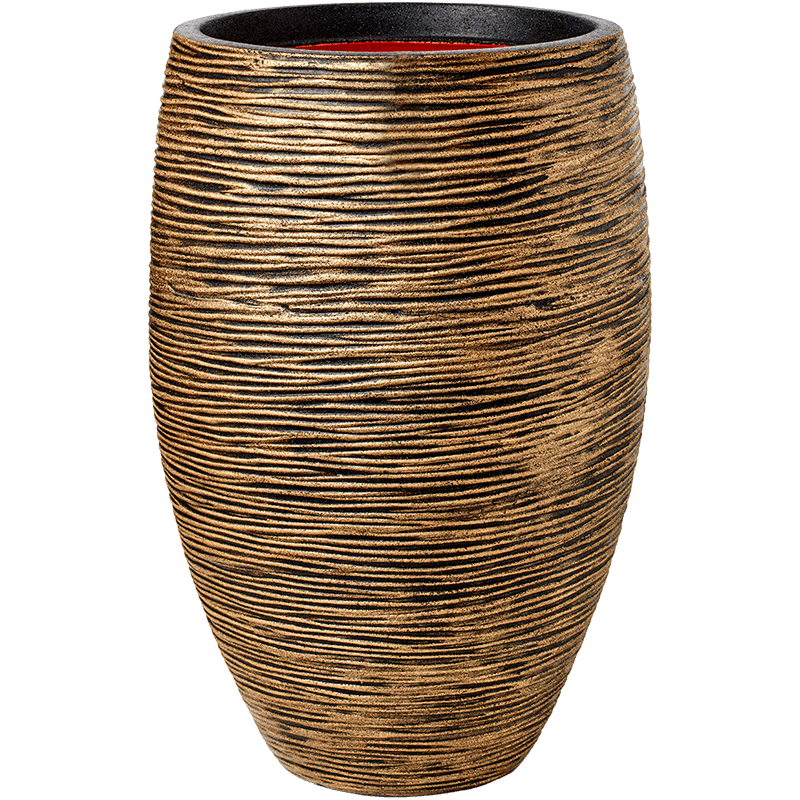 Capi Nature Rib Vase Gold Deluxe