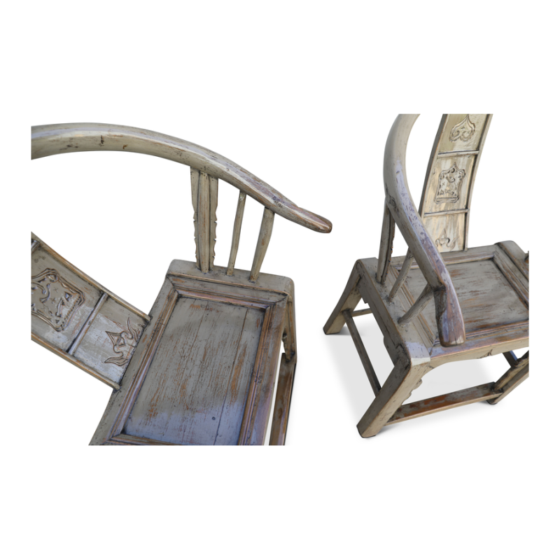 Chinese armstoel groen - set van 2 stuks