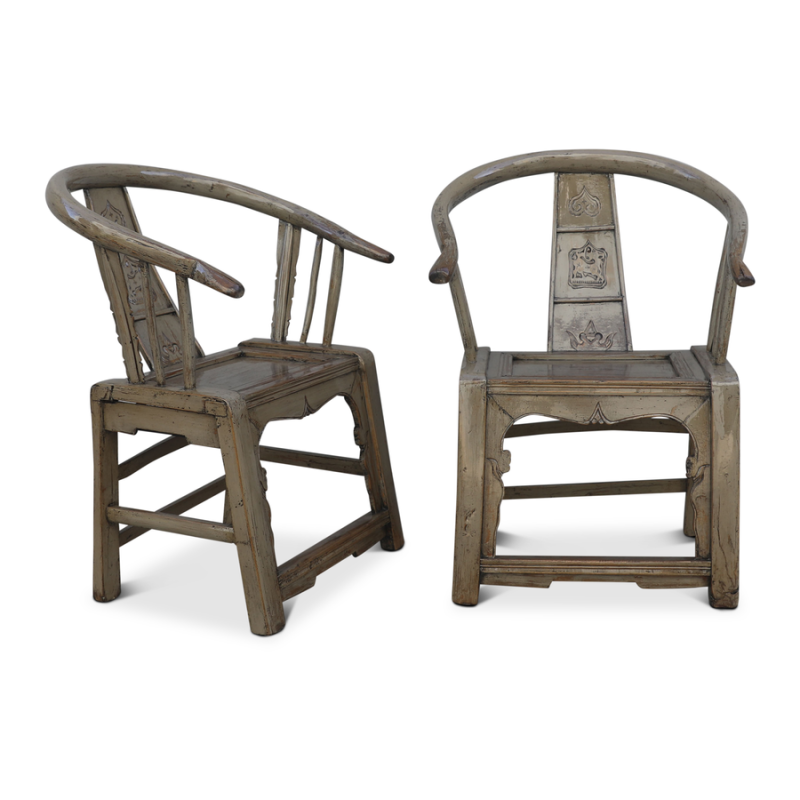 Chinese armstoel groen - set van 2 stuks