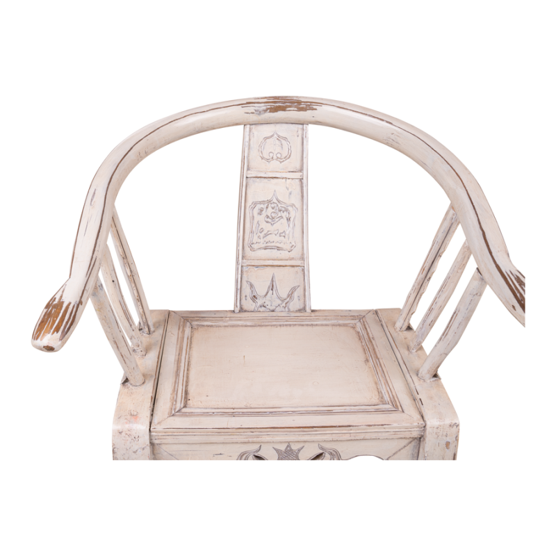 Chinese armstoel wit - set van 2 stuks