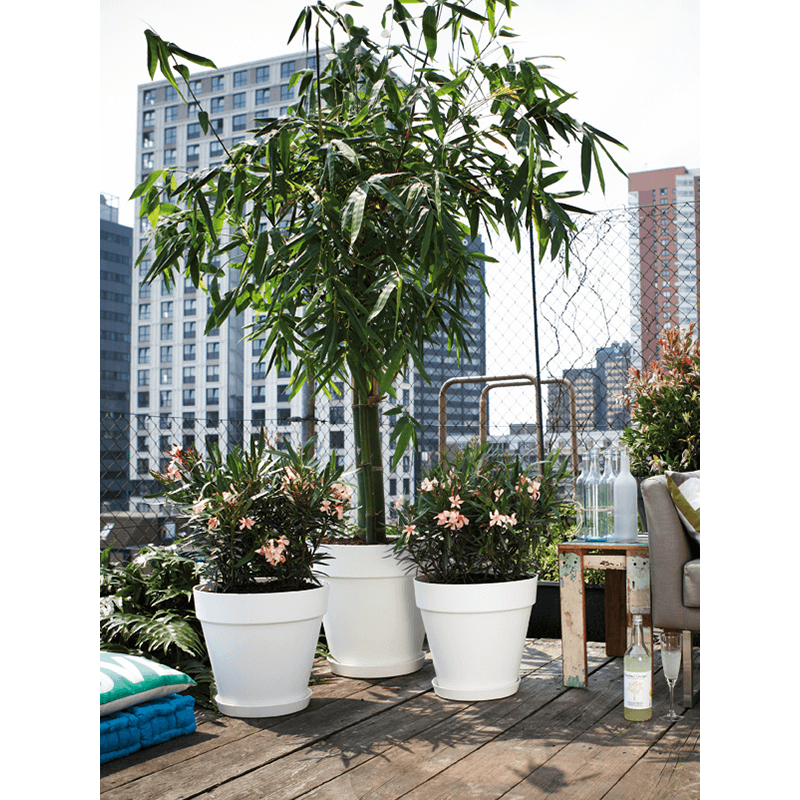 Elho Urban Loft Rond Wit (met wielen)