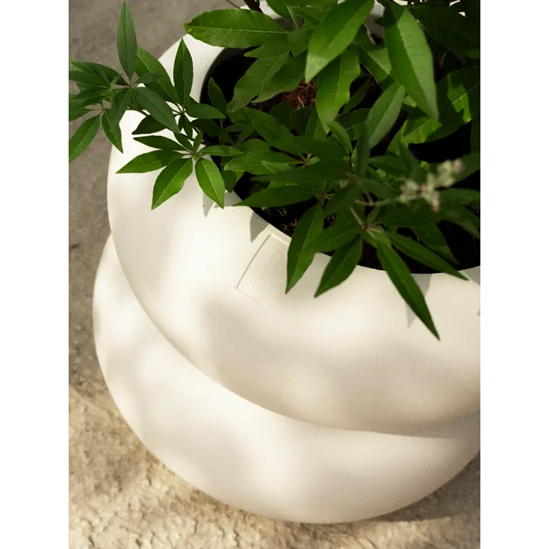 Elho Premium Amber Roll Low Linnen Wit