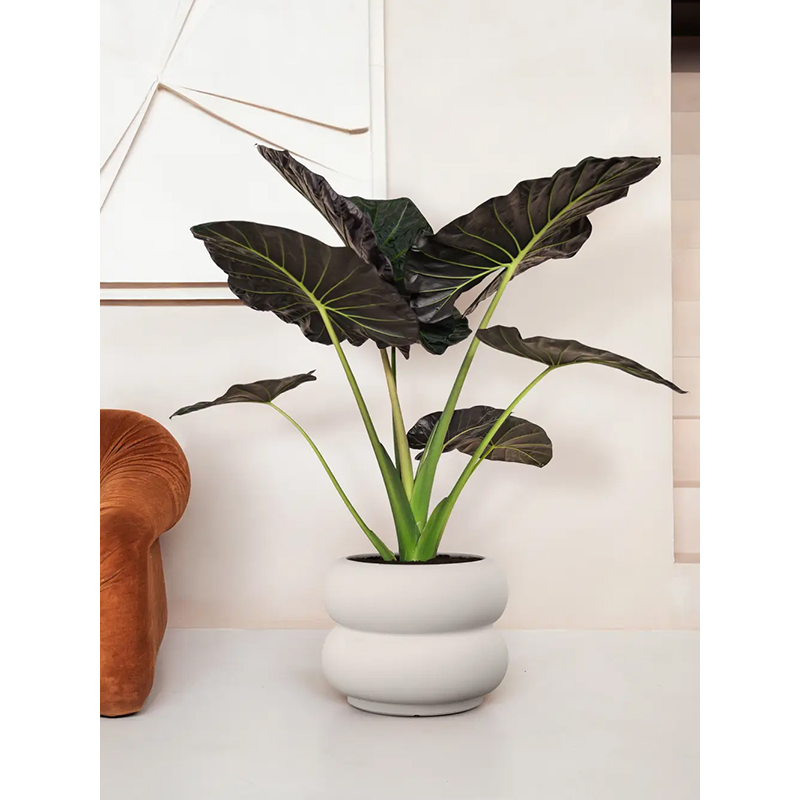 Elho Premium Amber Roll Low Linnen Wit