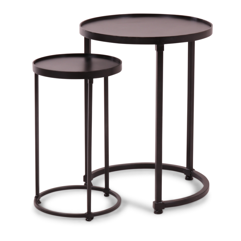 Bijzettafel Genève zwart (set van 2 stuks)