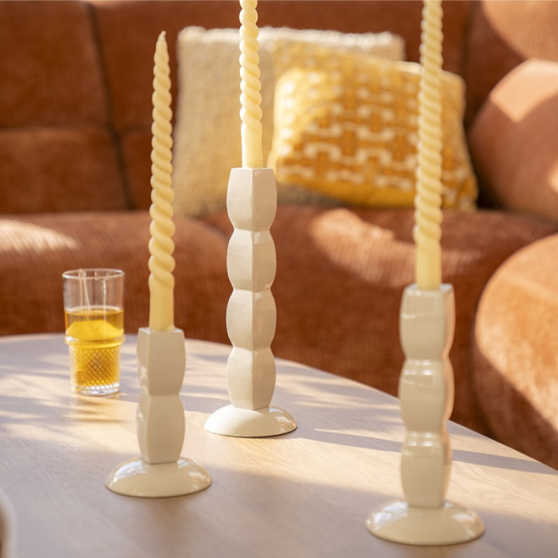 Kaarsenhouder Prinz beige - set van 3