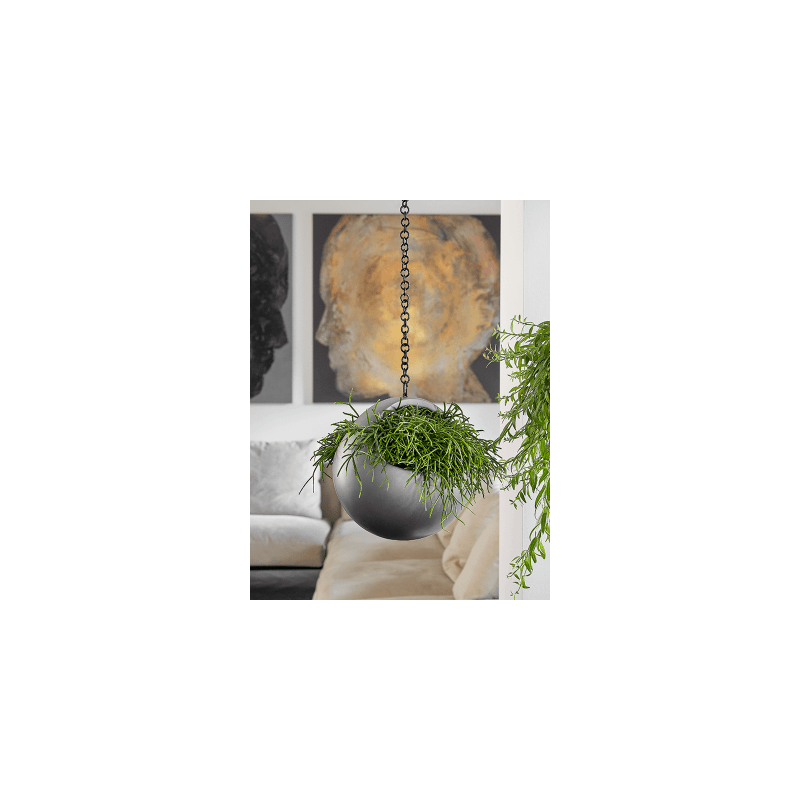 Metallic Basket Hanger Grey