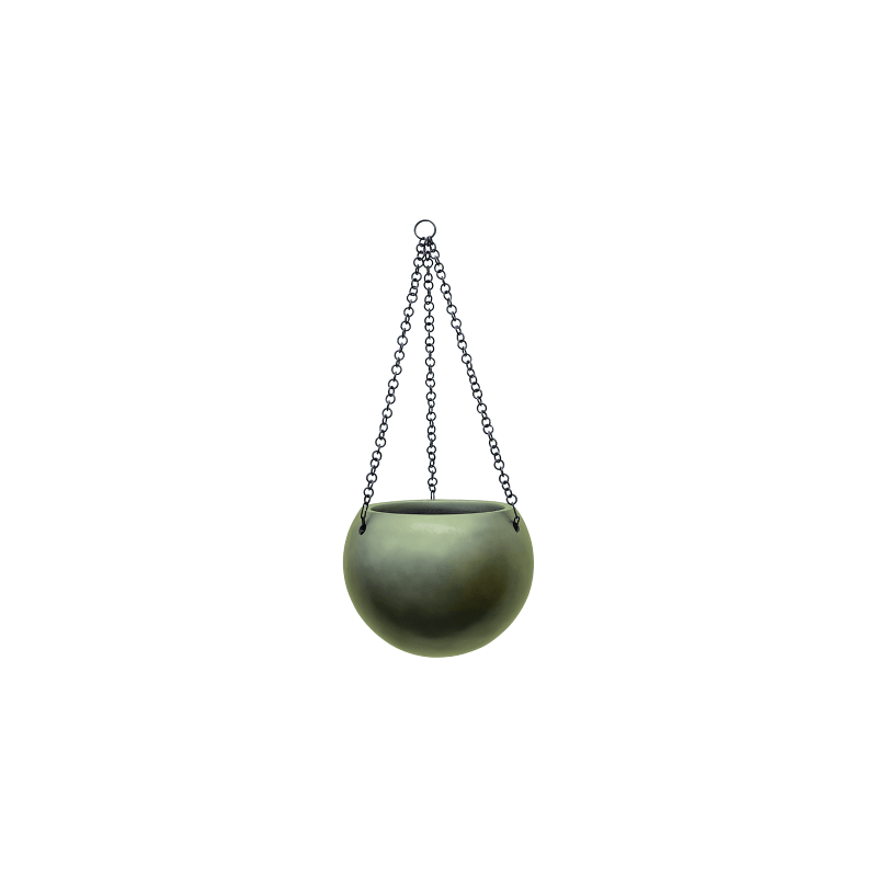 Metallic Globe Hanger Green
