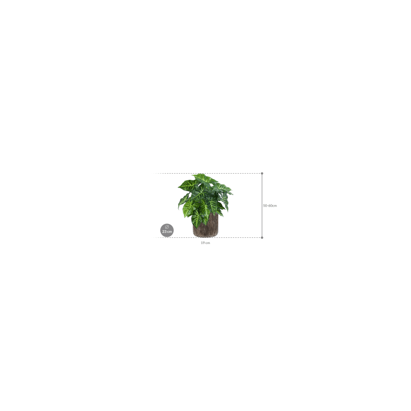 Philodendron in Luxe Lite Universe Waterfall Cilinder - kunstplant