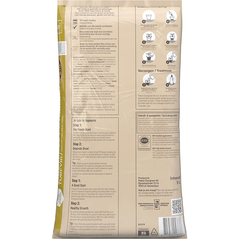 Pokon Bio Orchidee Potgrond Turfvrij 5L