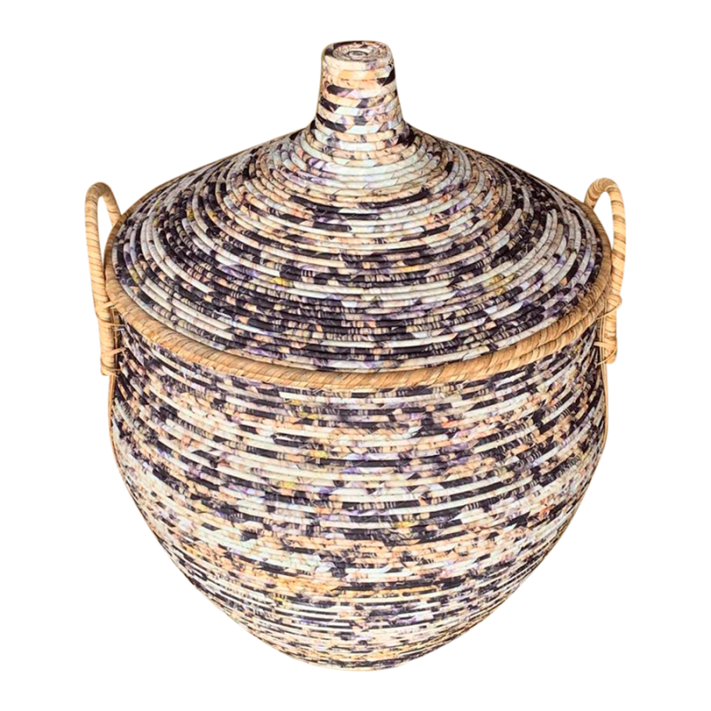 Rattanmand blauw (set van 3 stuks)