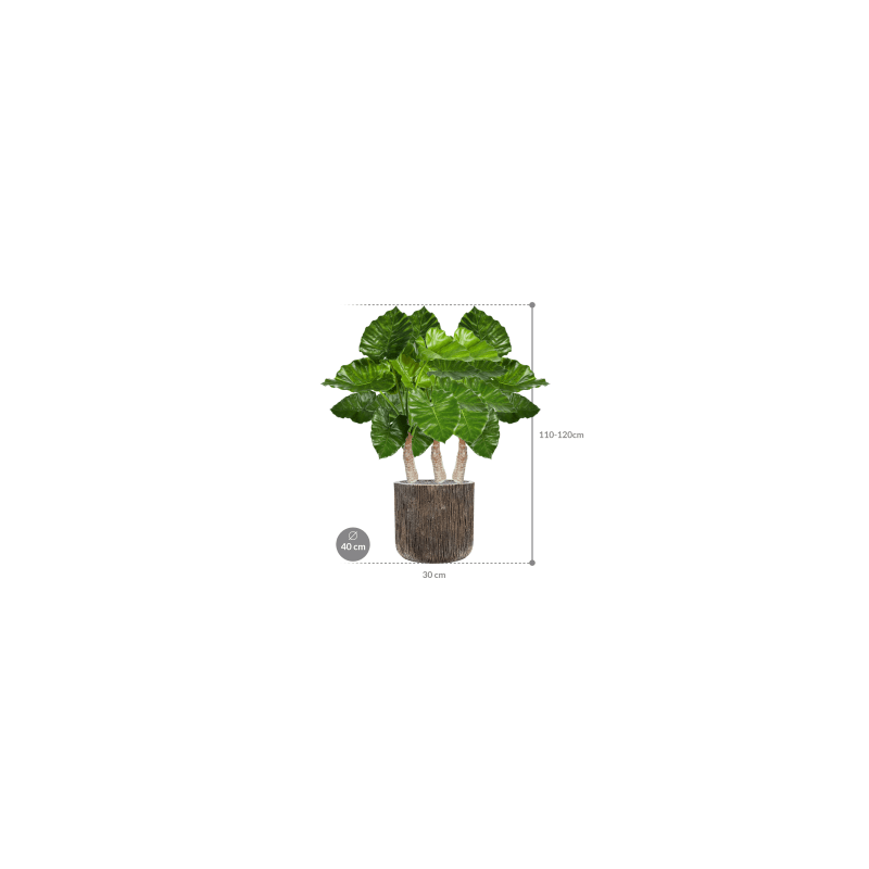 Alocasia Calidora in Luxe Lite Universe Waterfall Cilinder - kunstplant
