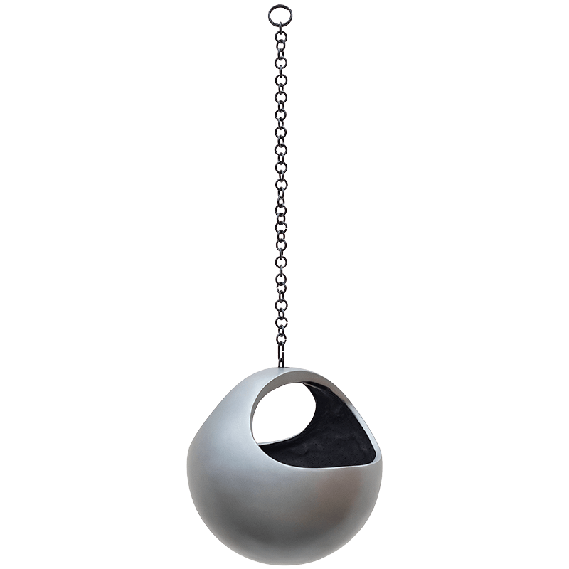 Metallic Basket Hanger Grey