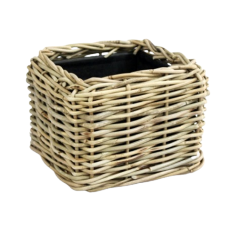 Drypot Rotan Grijs Vierkant - outdoor