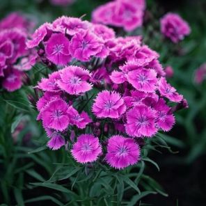 Firefly Dianthus grat. 'Pink Jewel' paars-roze gekleurd in de tuin kleine bloemetjes 95802.jpg